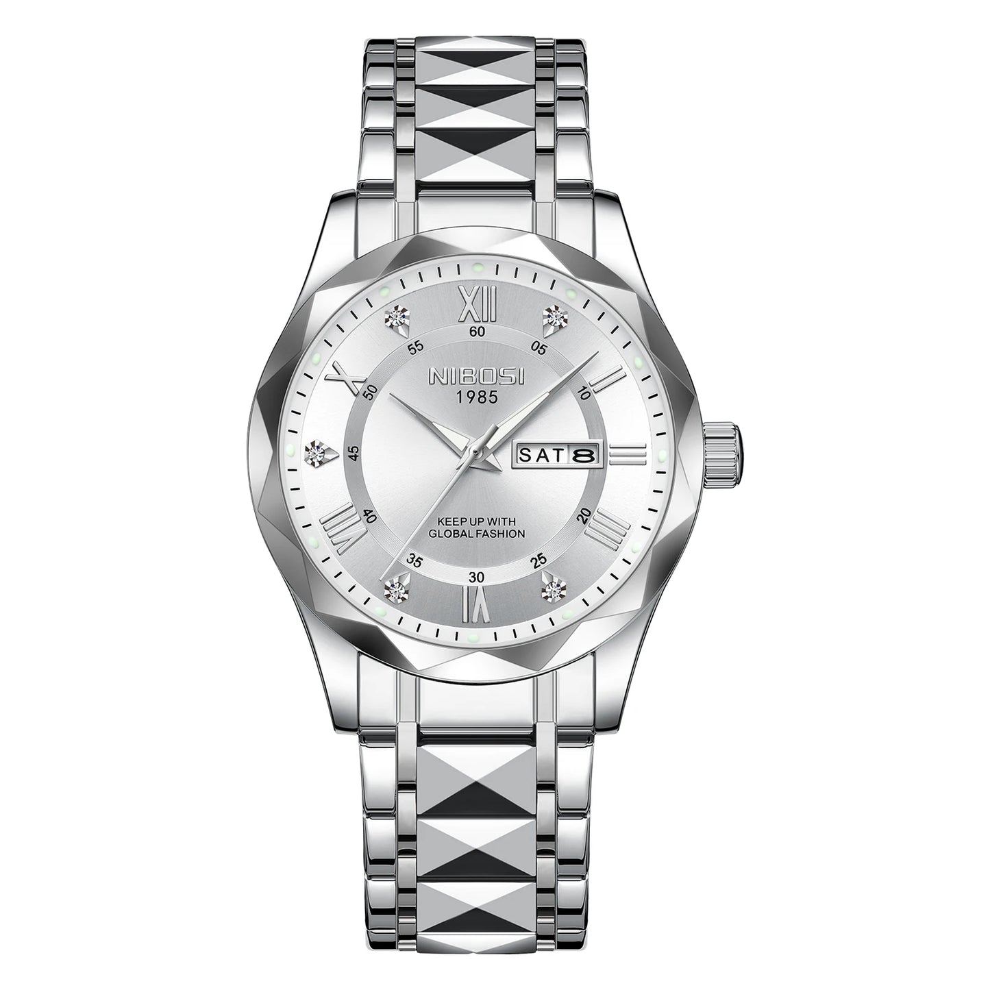 NIBOSI 2682 New Arrivals Fashion Luxury Men Watch Reloj Stainless Steel Wristwatch Waterproof Luminous Quartz Watches for Men