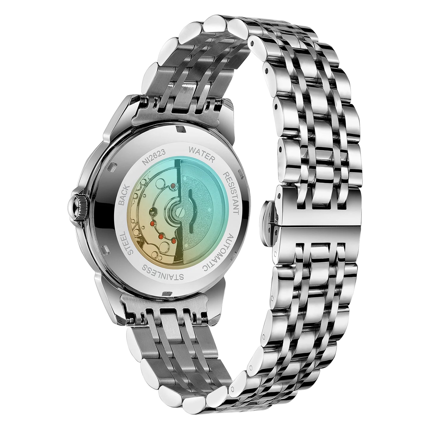 2623 Men's Luxury Stainless Steel Band Quartz Watch Waterproof Luminous Business Wristwatch with Dial Mechanical Type for Men