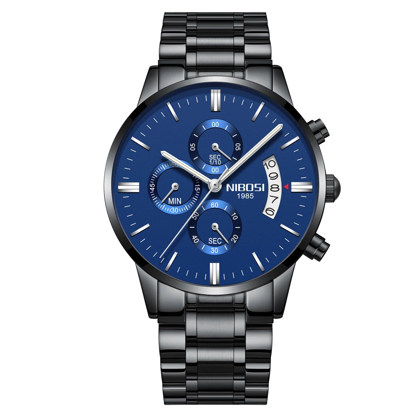 NIBOSI 2309 Wholesale Solid Stainless Steel Band Multi Function NIBOSI Mens Watch