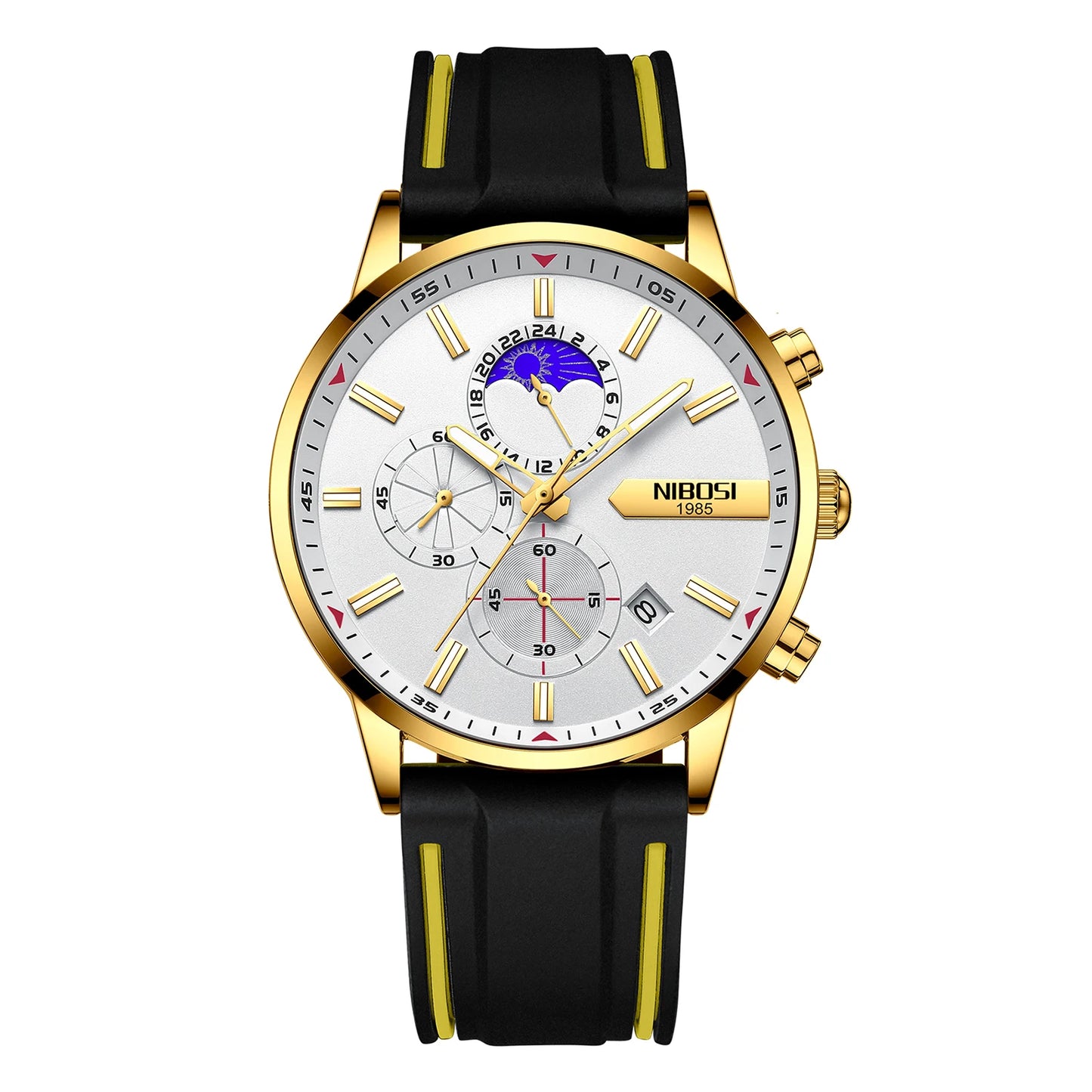 NIBOSI 2501 Sport Chronograph Mens Watches Top Brand Luxury Quartz Clock Waterproof Luminous Watch Men Relogio Masculino