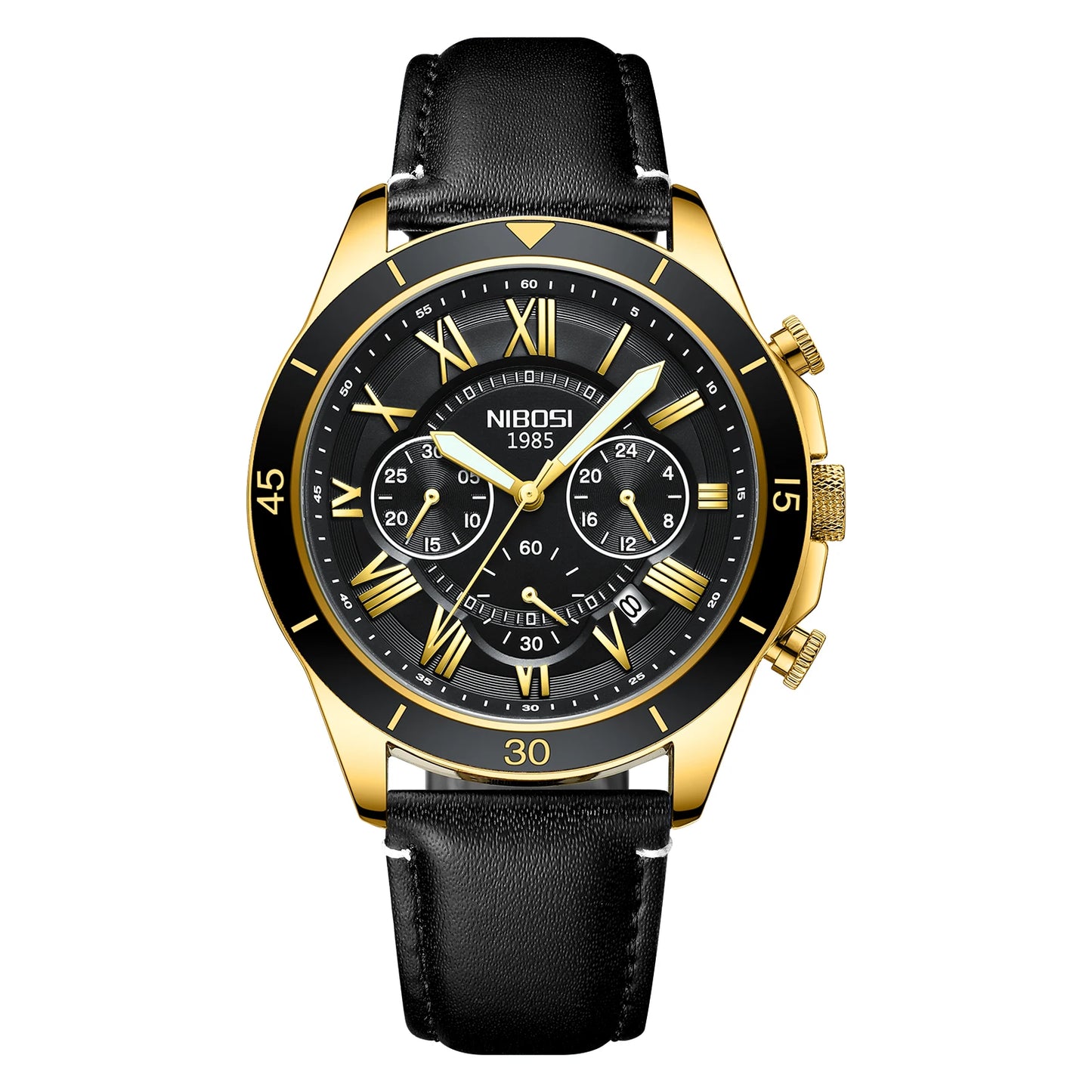 NIBOSI 2652 Fashion Mens High Quality Waterproof Rubber Strap Quartz Watch