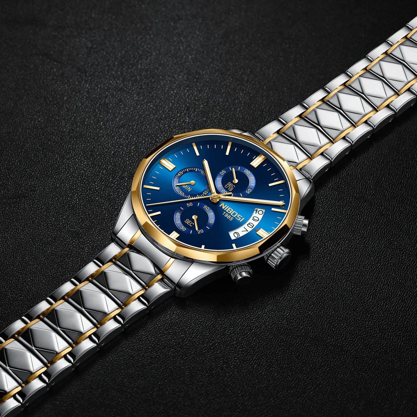 Oem Watch Supplier NIBOSI Fashion Men Business Quartz Clock Luxury Brand Analog Chronograph Quality Water Resistant WristWatch