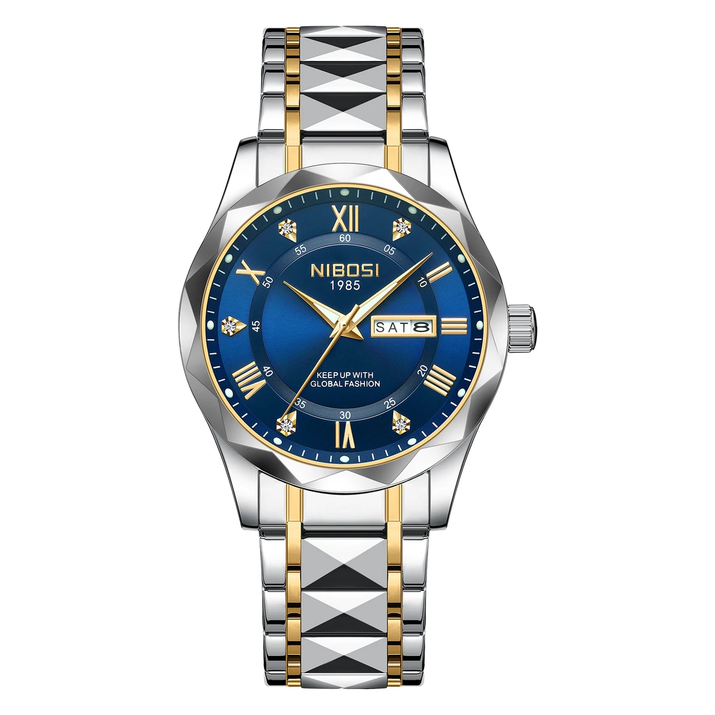 NIBOSI 2682 New Arrivals Fashion Luxury Men Watch Reloj Stainless Steel Wristwatch Waterproof Luminous Quartz Watches for Men