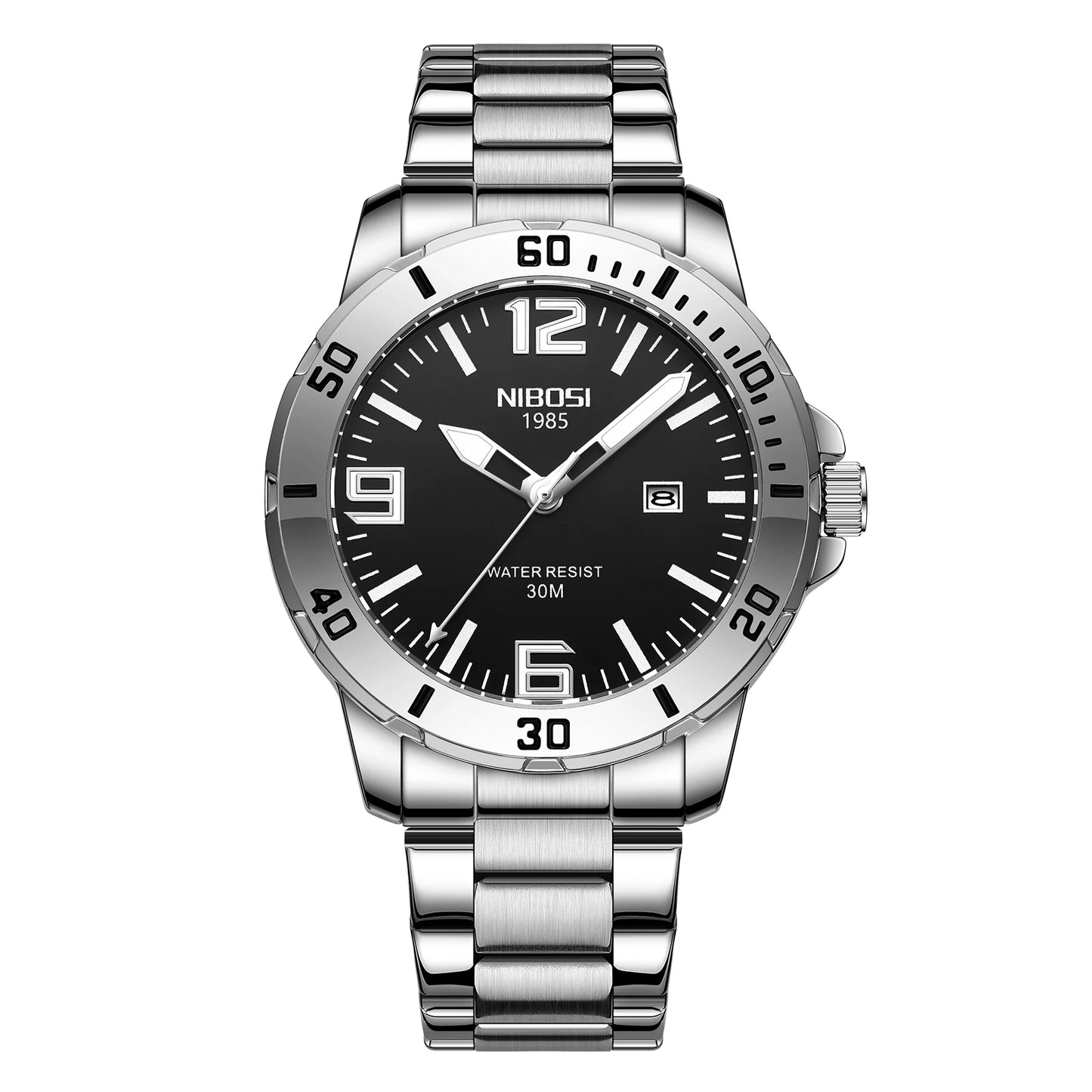 NIBOSI 2589 Watches Wholesale Economic Waterproof Quartz Watch Men Fashion Stainless Steel Strap Wristwatch