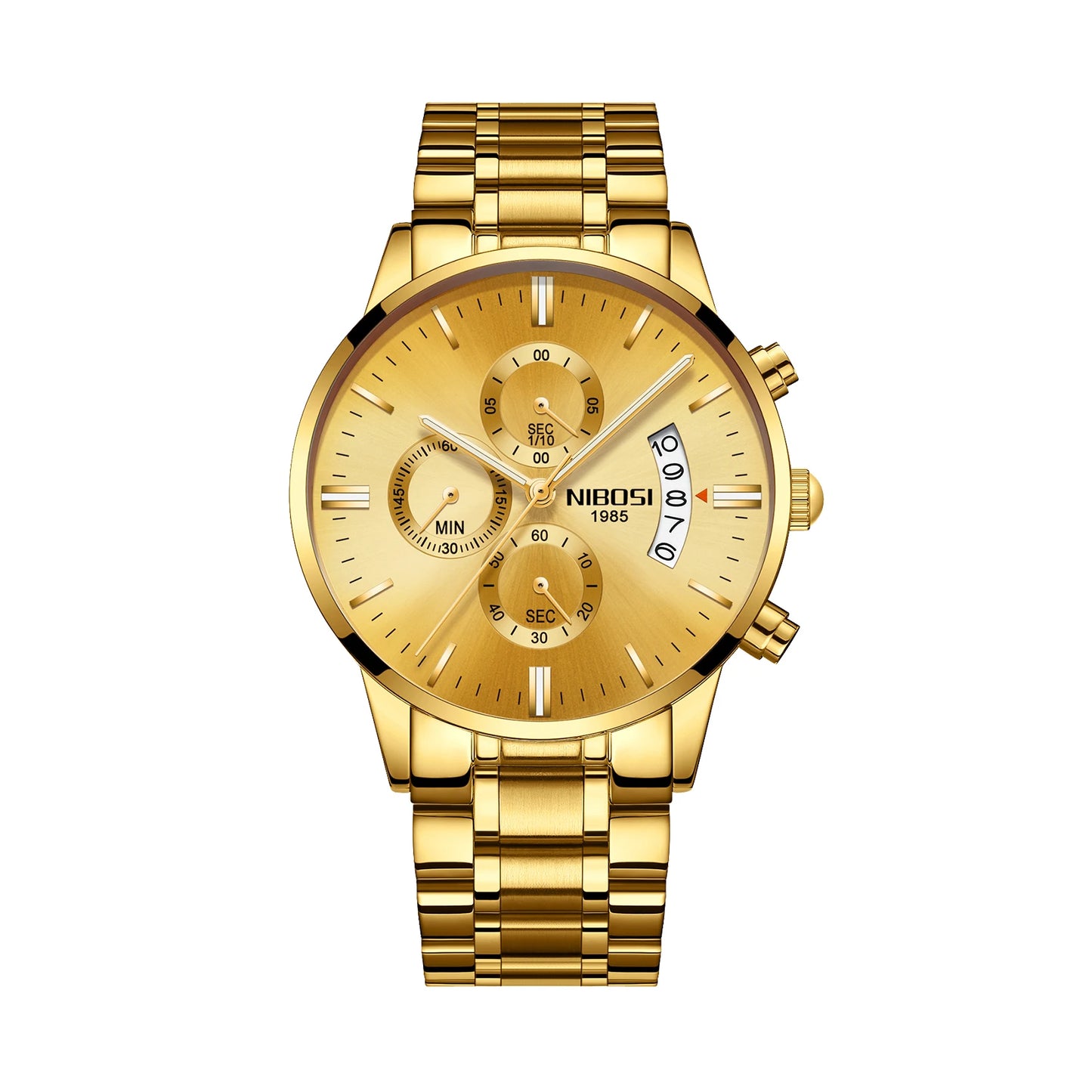 NIBOSI 2309 Wholesale Solid Stainless Steel Band Multi Function NIBOSI Mens Watch