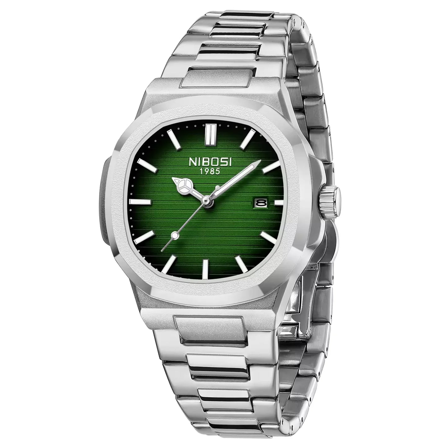 NIBOSI 2632 Fashion Luxury New Design Stainless Steel Band Alloy Case Movement Waterproof Mens Quartz Watch