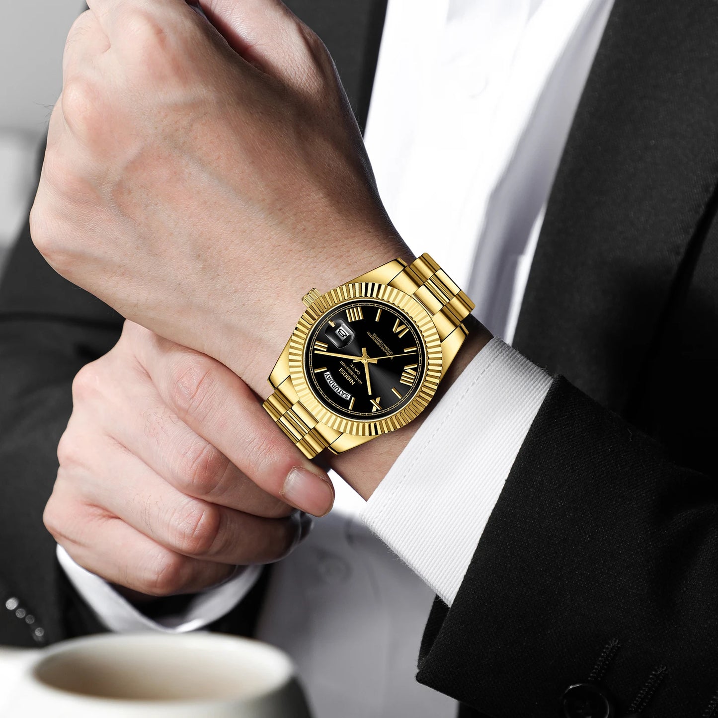 NIBOSI 2628 Customization Logo Classic Men Watch Waterproof Wristwatch OEM Stainless Steel Strap Quartz Watches