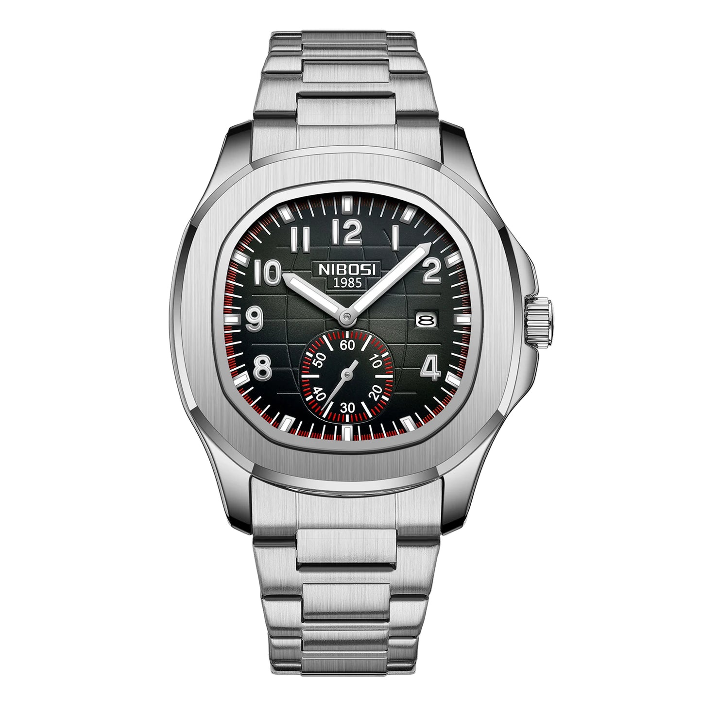 NIBOSI 2653 Classic Quartz Date Men Wristwatches Square Alloy Wrist Watch Minimalist Custom Logo Watch for Men Relojes Hombre