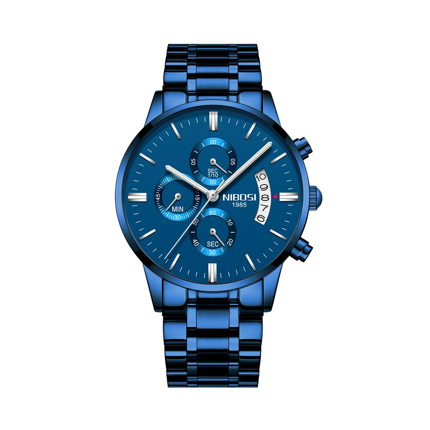 NIBOSI 2309 Wholesale Solid Stainless Steel Band Multi Function NIBOSI Mens Watch