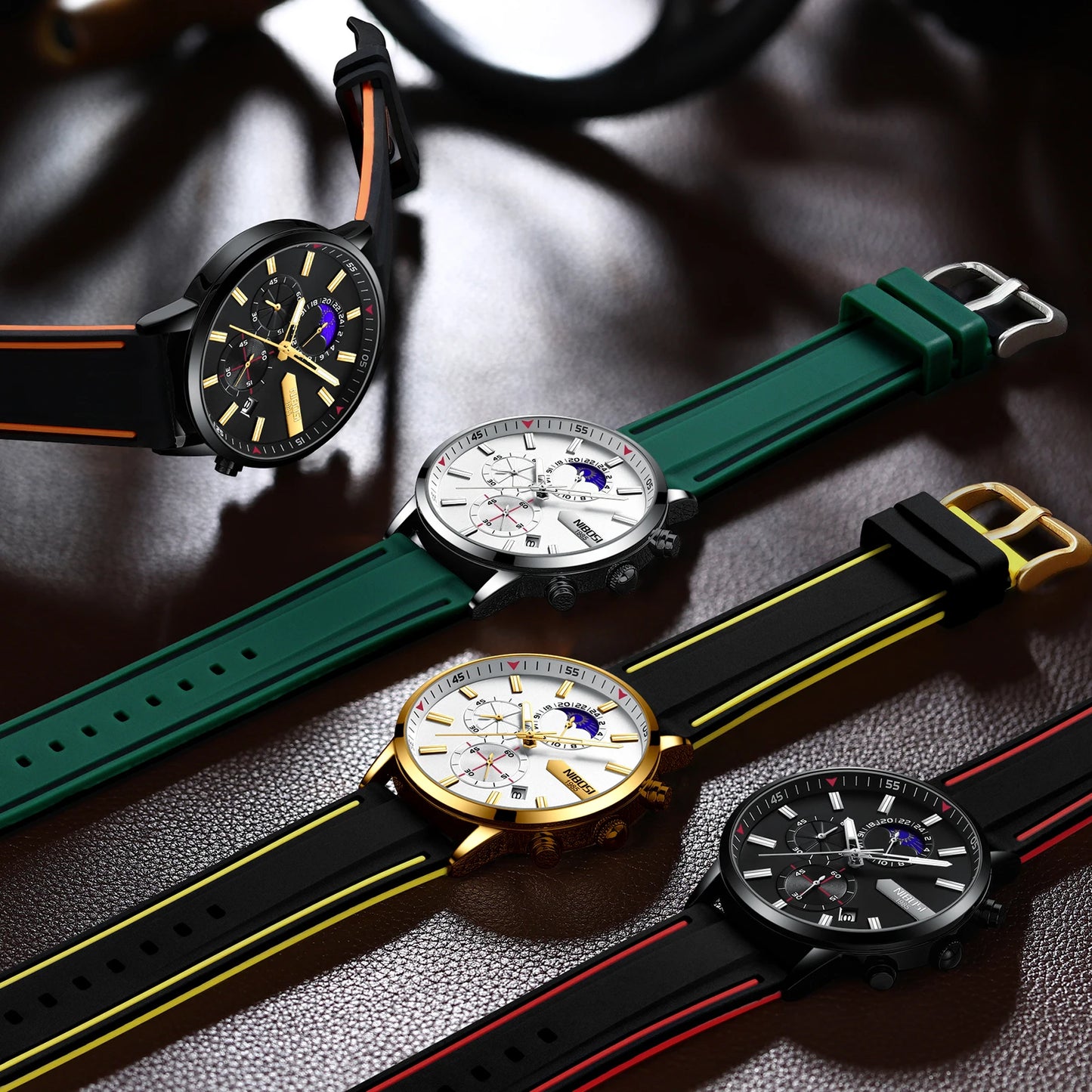 NIBOSI 2501 Sport Chronograph Mens Watches Top Brand Luxury Quartz Clock Waterproof Luminous Watch Men Relogio Masculino