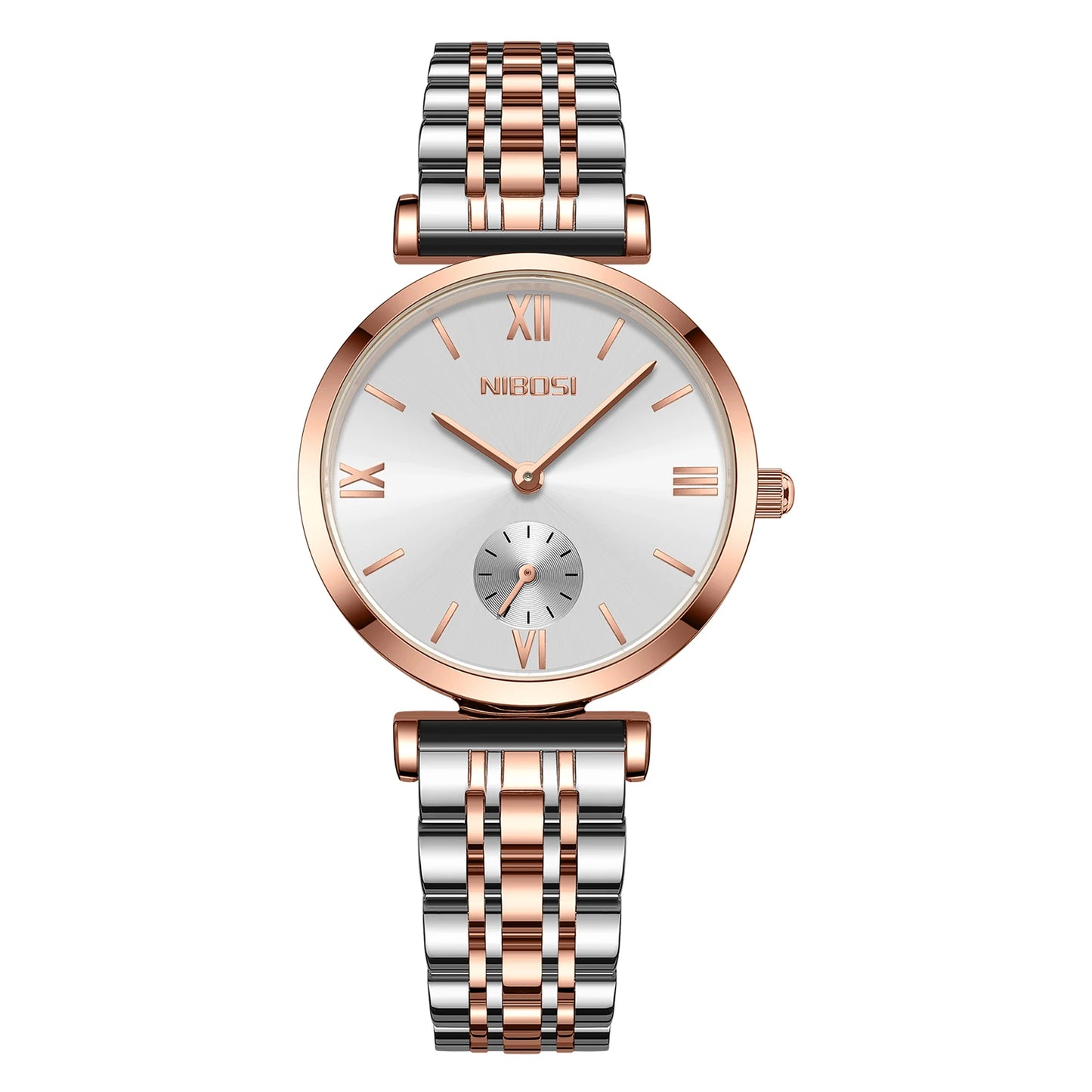 NIBOSI 2620 Wholesale Simple Design Rose Gold Steel Minimalist Women Watches Classic Analog Ladies Watch