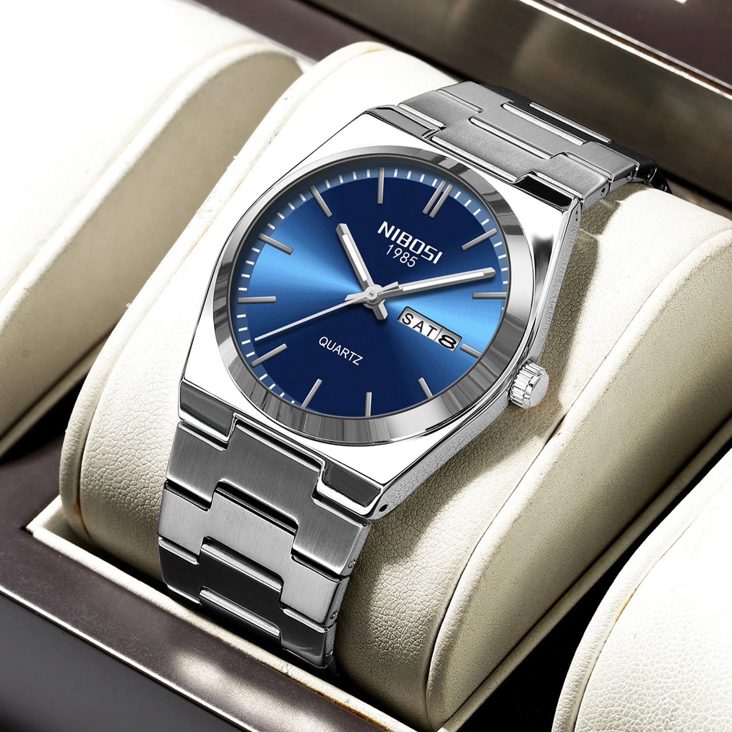 NIBOSI 2658 Simple Design Business Calendar Quartz Watches Luxury Watch for Men