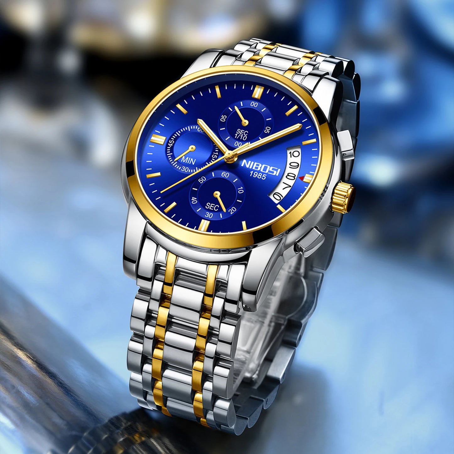 Nibosi 2353 Wrist Watch Supplier Men Analog Quartz Wristwatch Stainless Steel Band Customize Logo Watches