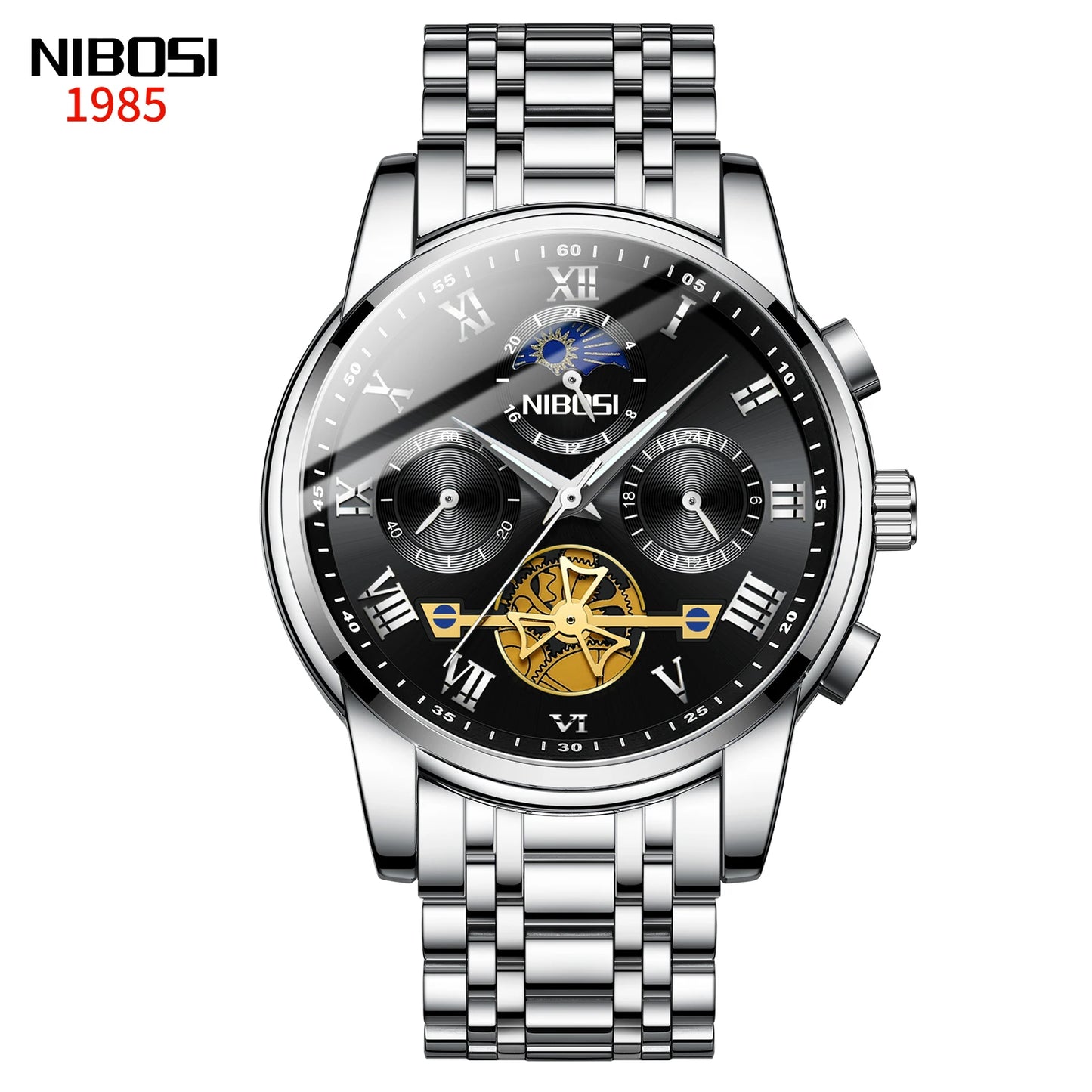 NIBOSI 2507 Customize Logo OEM Stainless Steel Men Quartz Watch Hombre Wristwatch Elegance Male Watches