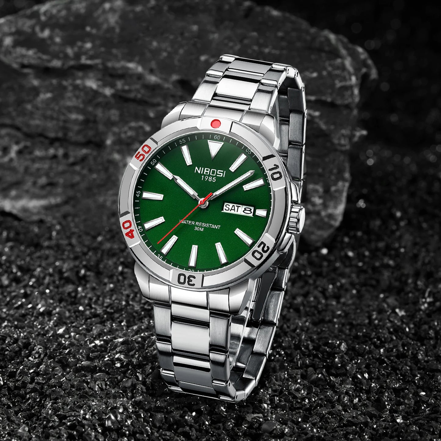 NIBOSI 2660 Top 10 Brands Made in China Male Clock Stainless Steel Band Water Resist Date Display Low Moq Casual Watch