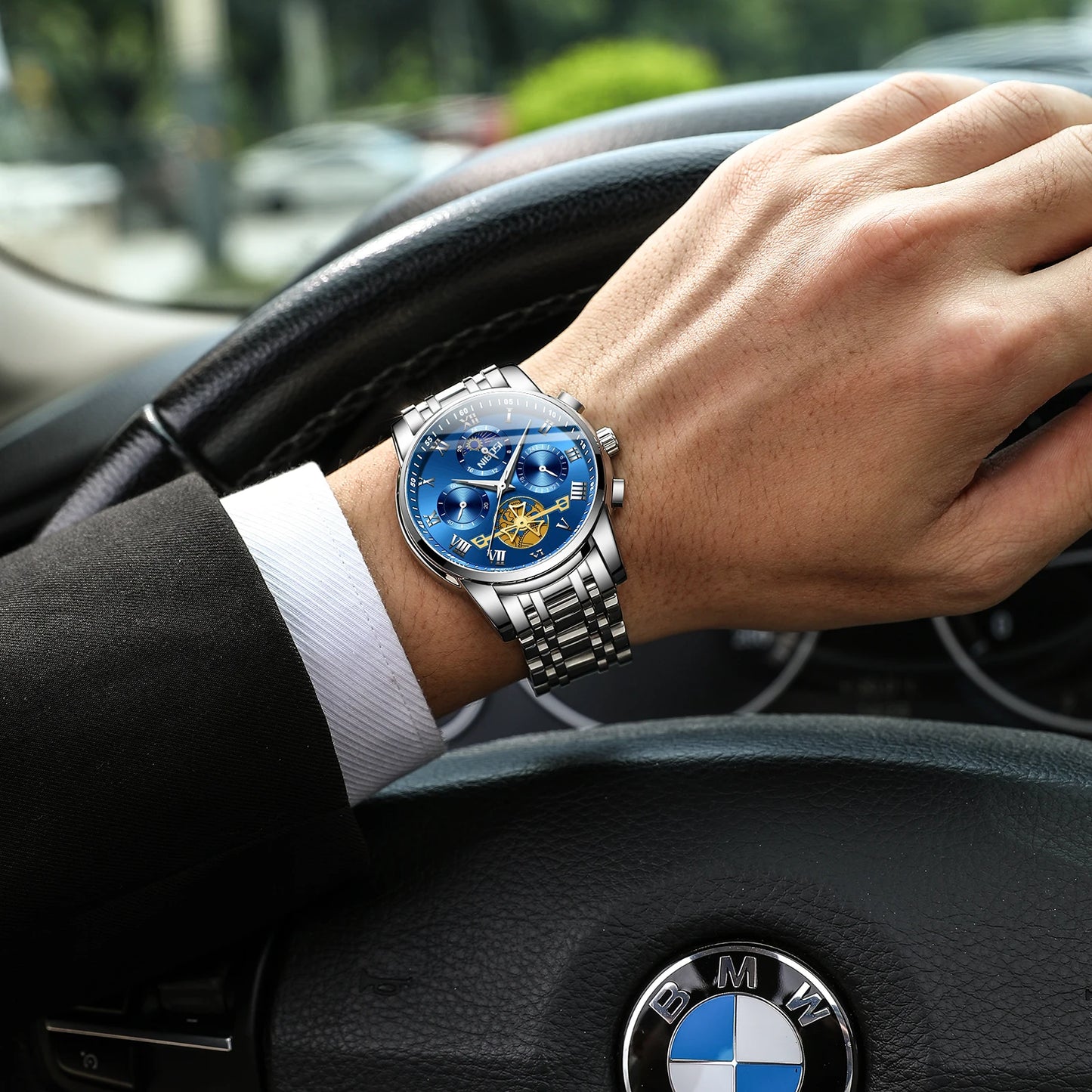 NIBOSI 2507 Customize Logo OEM Stainless Steel Men Quartz Watch Hombre Wristwatch Elegance Male Watches