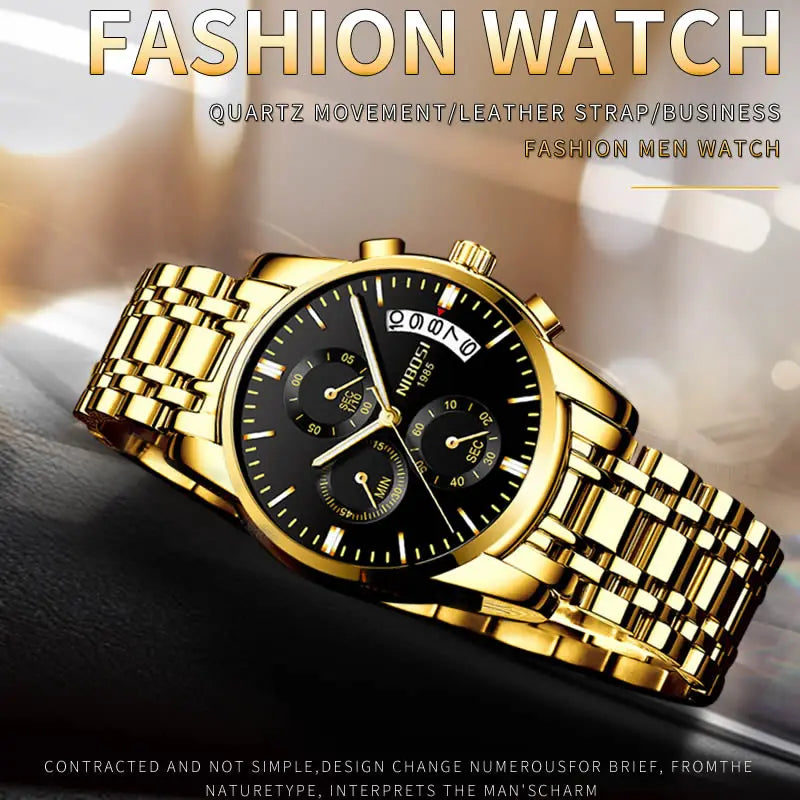 Nibosi 2353 Wrist Watch Supplier Men Analog Quartz Wristwatch Stainless Steel Band Customize Logo Watches