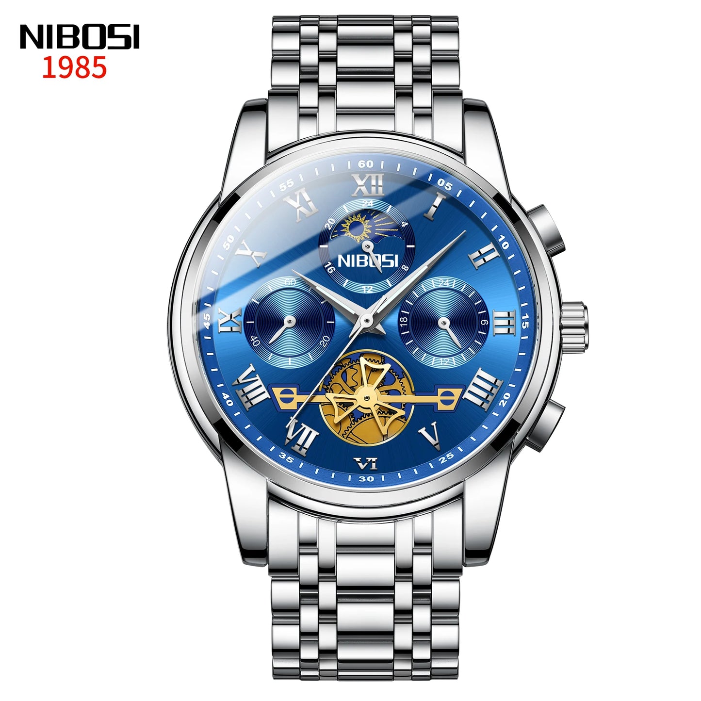 NIBOSI 2507 Customize Logo OEM Stainless Steel Men Quartz Watch Hombre Wristwatch Elegance Male Watches