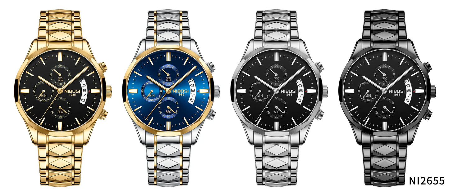 NIBOSI 2655 New Cheap Casual Best Style Original Brand Quartz Wrist Watch for Men Waterproof