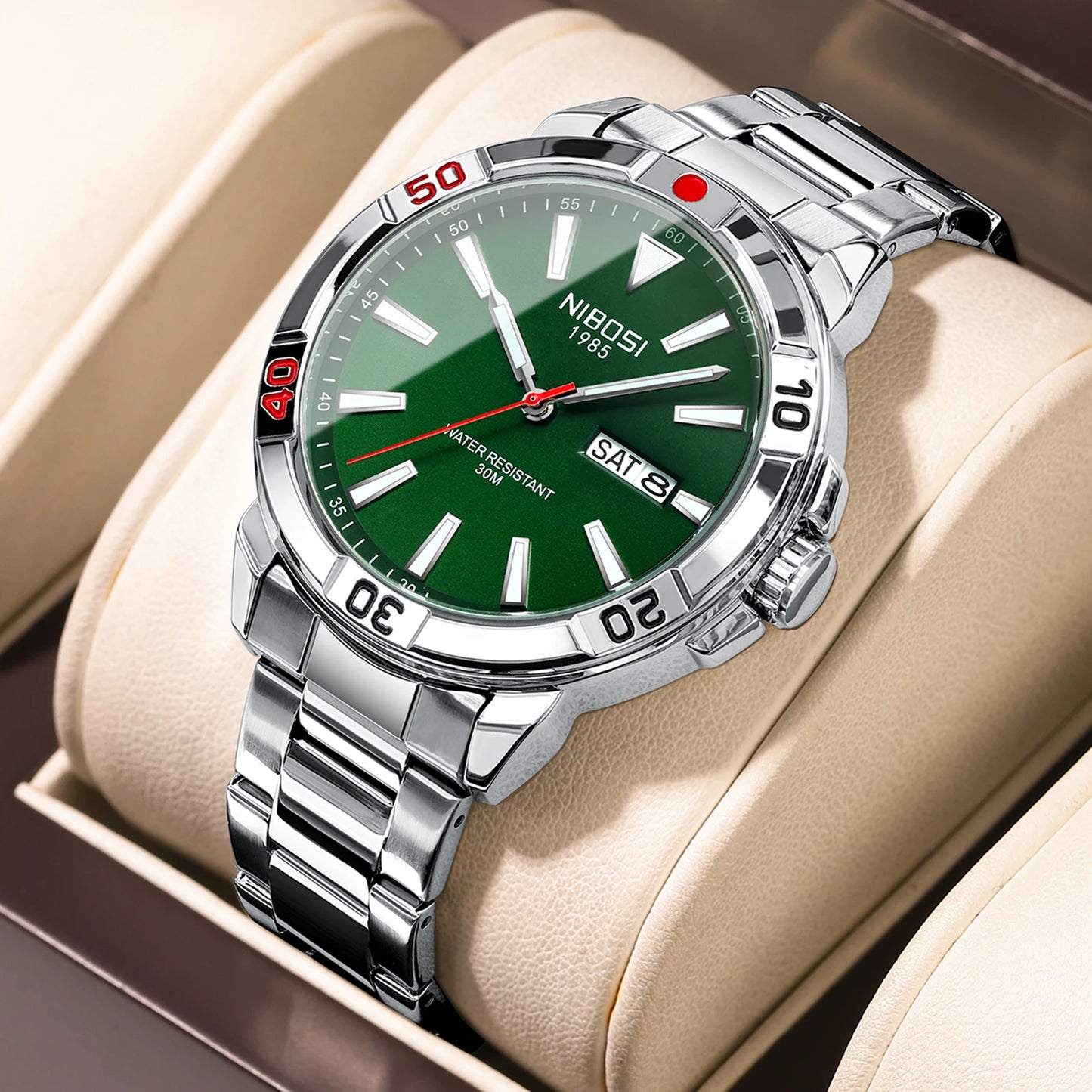NIBOSI 2660 Top 10 Brands Made in China Male Clock Stainless Steel Band Water Resist Date Display Low Moq Casual Watch